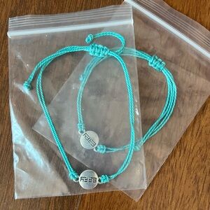 Turquoise EFFY String Bracelets with Silver Accents - set of 2
